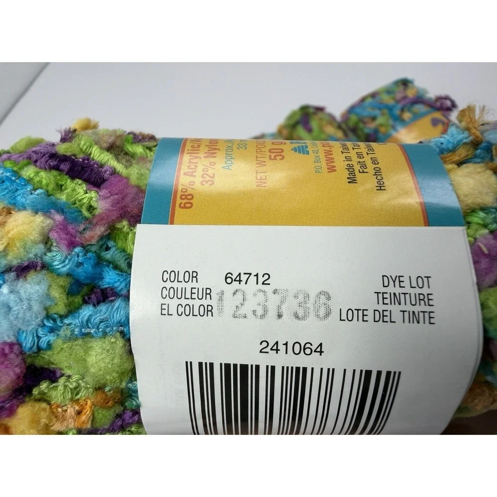 Patons Ci Ci Yarn Lot 4 Super Bulky Pom Pom Novelty Multicolor Parade